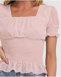 Amelius - Skylight Short Sleeve Shirred Top