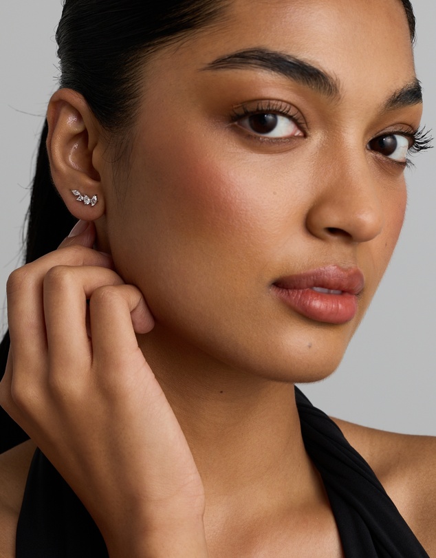 Michael Hill - Cubic Zirconia Vine Stud Earrings in Sterling Silver
