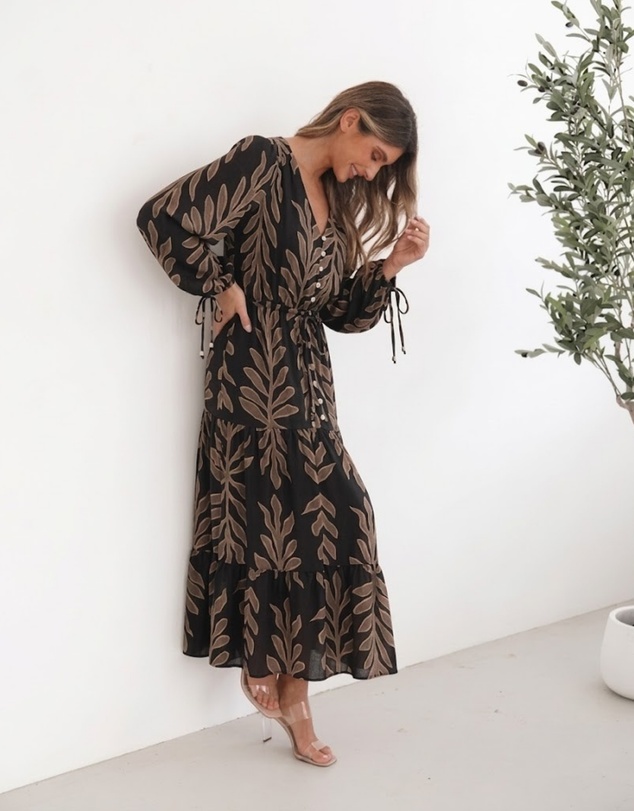 Esther & Co - Rosenthal Dress - Black Flora