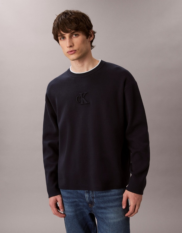 Calvin Klein Jeans - Embossed Monogram Logo Relaxed Sweater