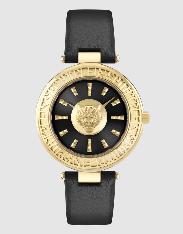 Plein Sport - PLEIN OPIUM 38mm Black dial with Black Leather Strap