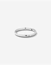 Michael Hill - Bezel Set Diamond Accent Minimalism Ring in 10kt White Gold