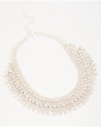 Lovisa - Silver Diamante Fan Cupchain Bib Necklace