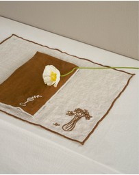 Black Blaze - Embroidered Linen Napkin Set