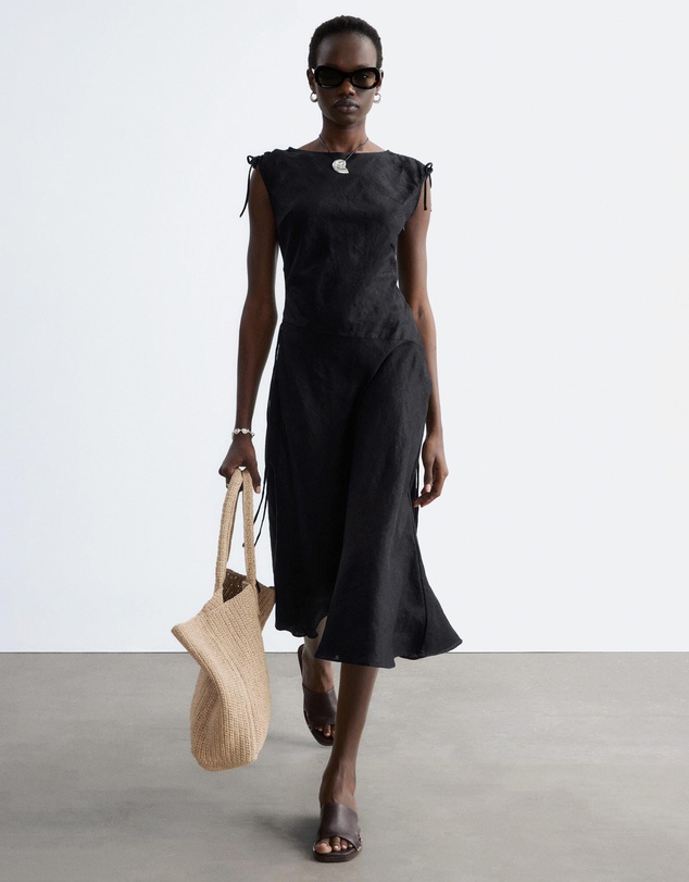 & Other Stories - Flared Linen Midi Dress