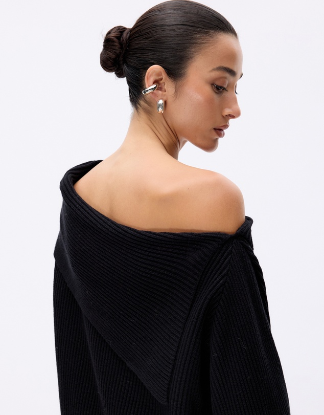 Minima Esenciales - Vireo Cotton Cashmere Blend Off Shoulder Knit Top