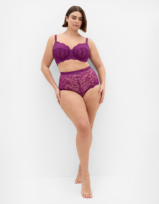 City Chic - Plus size Lara Underwire Bra - purple iris