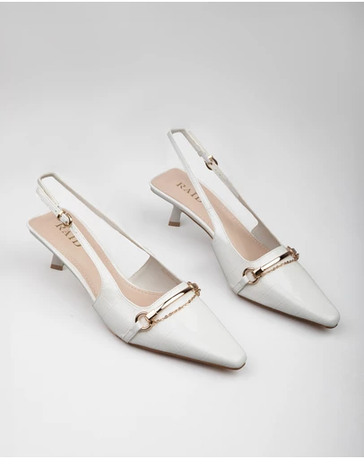 RAID - Alique Shoes with slingback strap in White