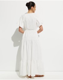 Calli - Belle Puff Sleeve Tie Dress