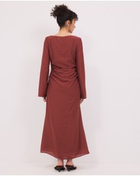 Calli - Lydia LS Ruched Midi Dress