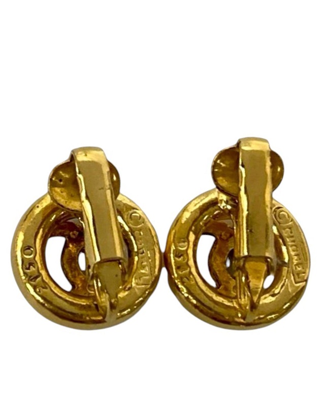 Pre-Loved by Azura Reborn - Pre-Loved CC Gold Plated Round Clip On Earrings