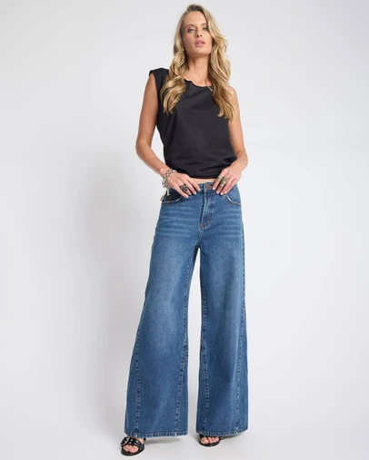 ONE TEASPOON - Cruisers Mid Waist Bootcut Flare Denim Jeans - Rodeo Blue