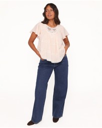 Petal & Pup - Galatea Lace Insert Top - Cream