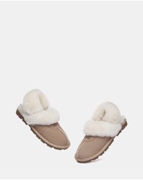 EVERAU - Australian Shepherd Ugg Waffle Fluffy Double Faced Sheepskin Upper House Shoes