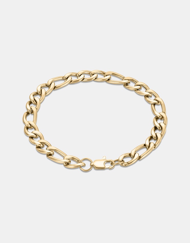 Eclectics - 18K Gold Token Figaro Chain Bracelet