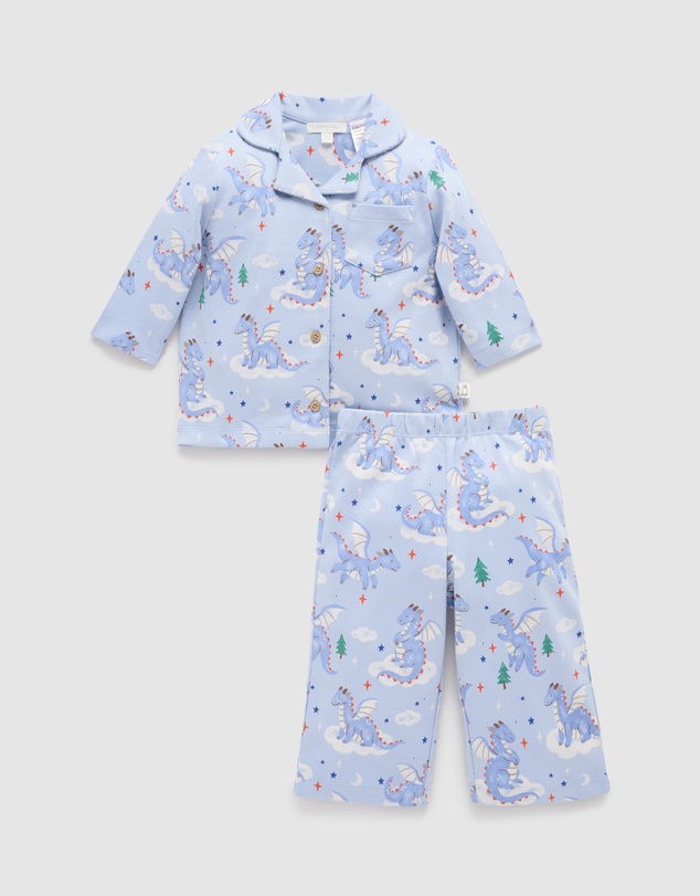 Purebaby - Thick Button Up Pyjama Set -Kids-Babies