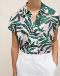 Trenery - Arbour Modal Cap Sleeve Shirt in True Green