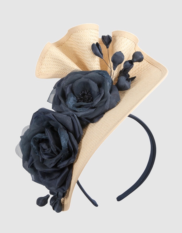 Fillies Collection - Bespoke Sculpted Natural Fuchsia Racing Fascinator