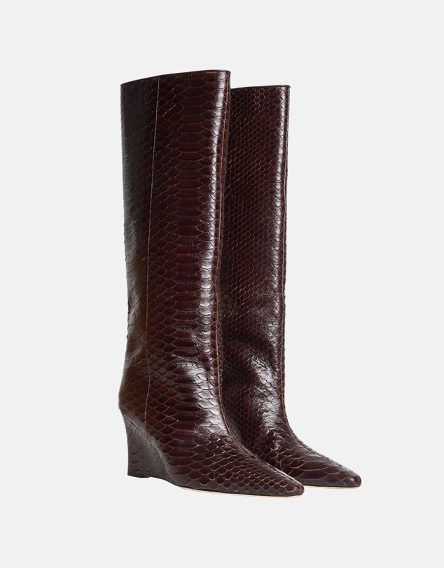 Cynthia Rowley - Embossed Leather Wedge Boot