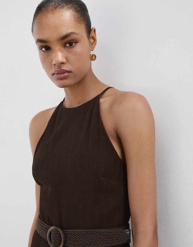 M.N.G - Halter-Neck Jumpsuit with Belt