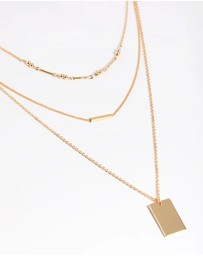 Lovisa - Gold Plated Rectangular Layered Necklace