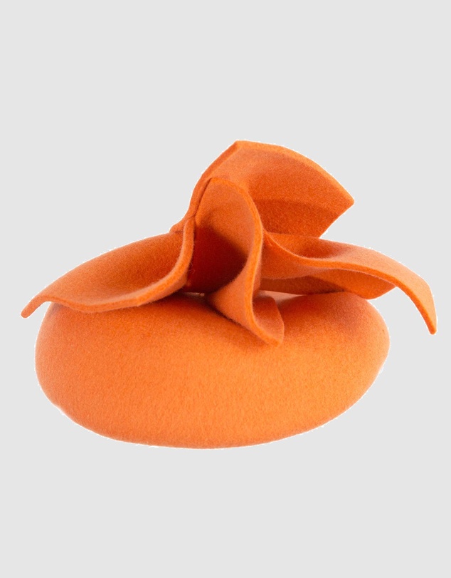 Max Alexander - Winter Orange Felt Pillbox with Bow