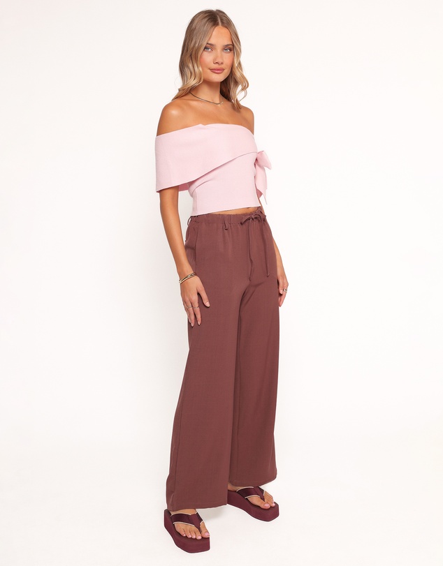 Petal & Pup - Charama Off Shoulder Knit Top - Pink