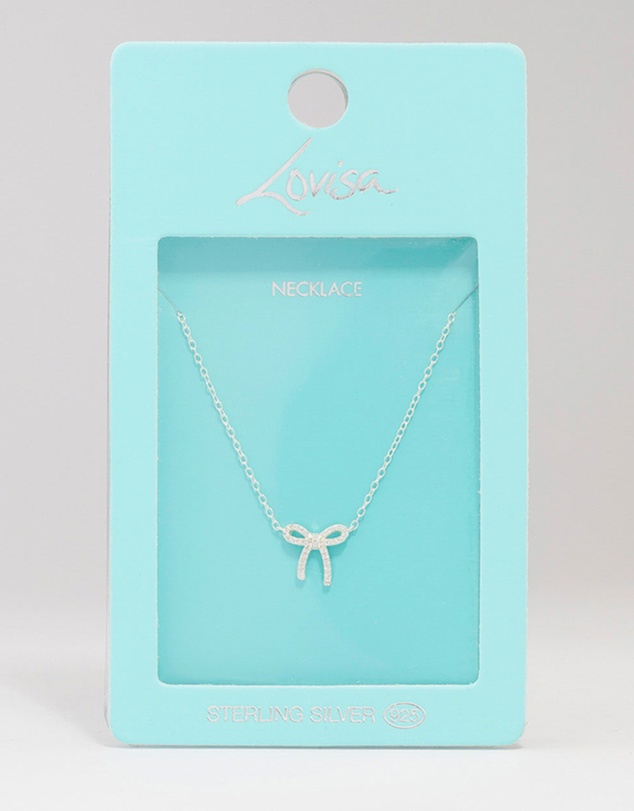 Lovisa - Sterling Silver Cubic Zirconia Bow Pendant Necklace