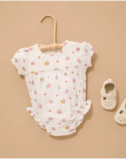 Purebaby - Linen Blend Bodysuit- Kids-Babies