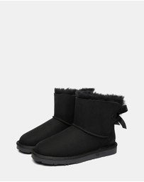 EVERAU - EverAU Ugg Mini Back Bow Sheepskin Upper UGG Boots