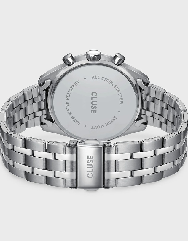 Cluse - Aravis Dual Timer Steel, Blue, Silver Colour