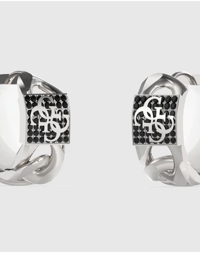 GUESS - Silver-Tone 4G Pave Earrings