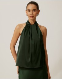 Tussah - Ruby Satin Halter Top