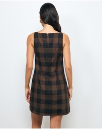 AERE - Inka Linen Gingham Mini Dress