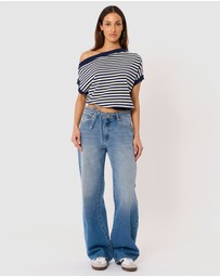 Abrand - 99 Baggy Worn Tie Jeans