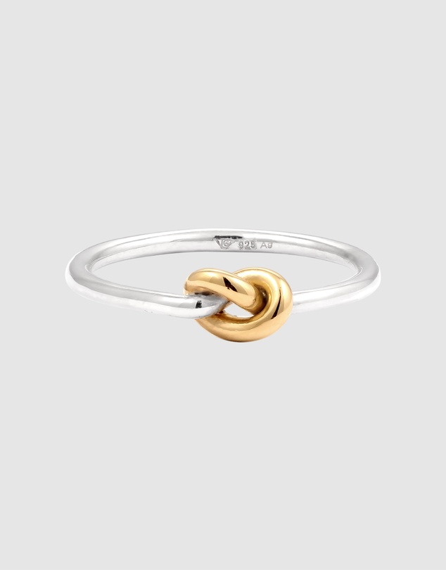 Elli Jewelry - Knot Band Ring in Gold-Plated 925 Silver