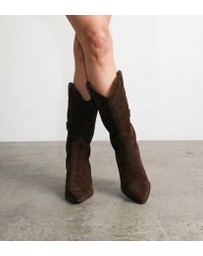 AERE - Rozalia Suede Cowboy Ankle Boots