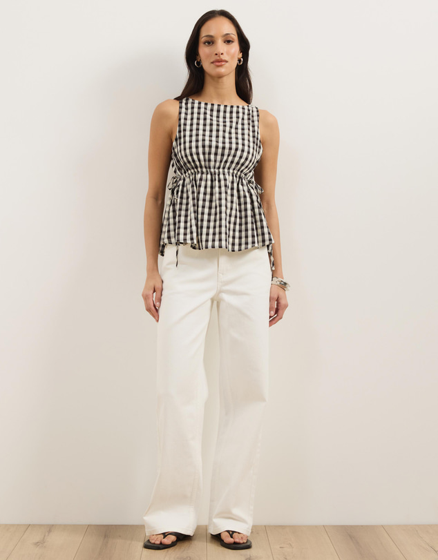 Atmos&Here - Greta Gingham Peplum Top