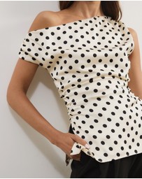 Atmos&Here - Lowen Satin Off Shoulder Top