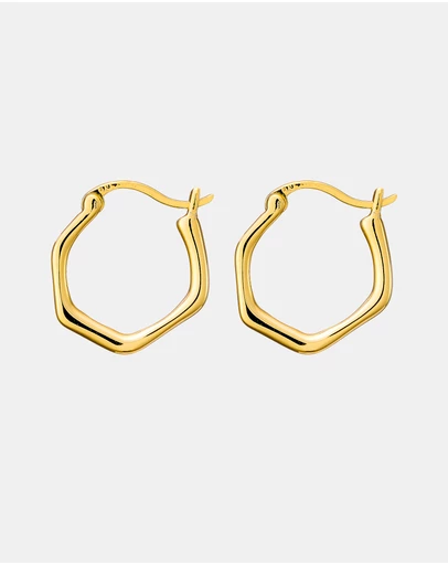 Zoe Olivia - 14K Gold Vermeil Icon Angular Huggie Earrings