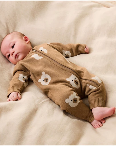 Wilson & Frenchy - Organic Knitted Jacquard Growsuit - Babies