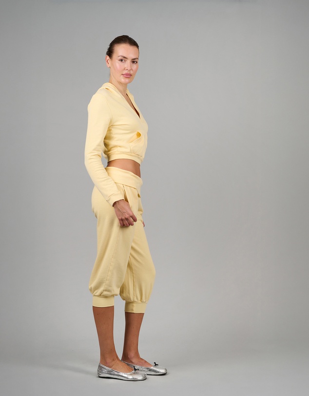 Love and Nostalgia - ‘Weekender’ Capri Track Pant - Lemon Yellow