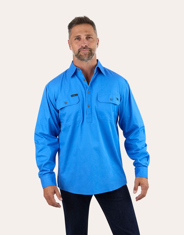 Ringers Western - King River Mens Half Button Work Shirt