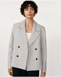 Trenery - Stripe Peacoat in White