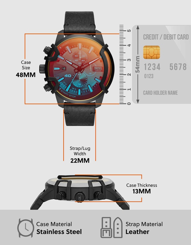 Diesel - Griffed Black Chronograph Watch
