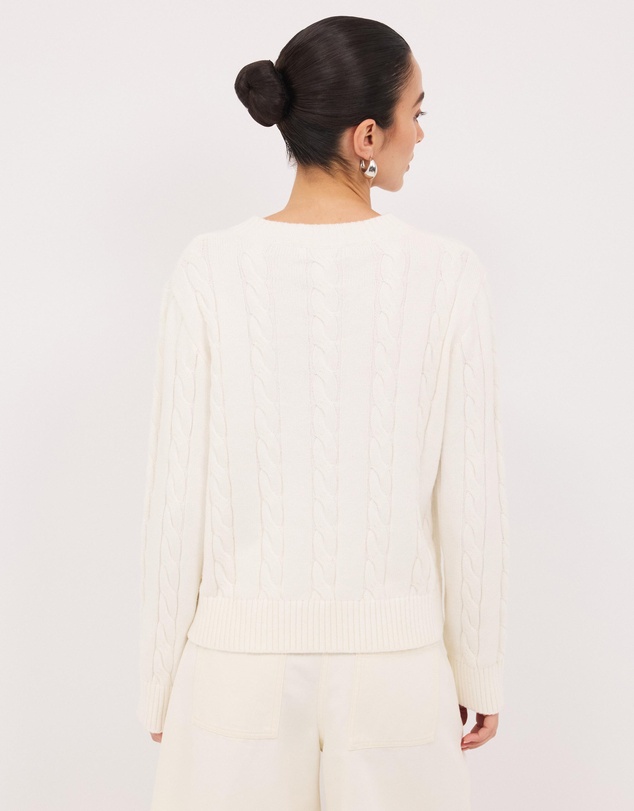 Calli - Leo Wool Blend Cable Knit Jumper