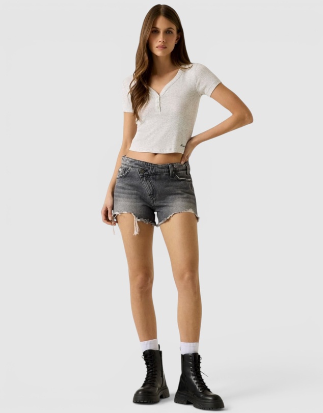GUESS Jeans - GUESS JEANS Heather Pointelle Henley Top