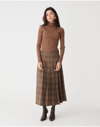Forcast - Lani Pleated Check Skirt