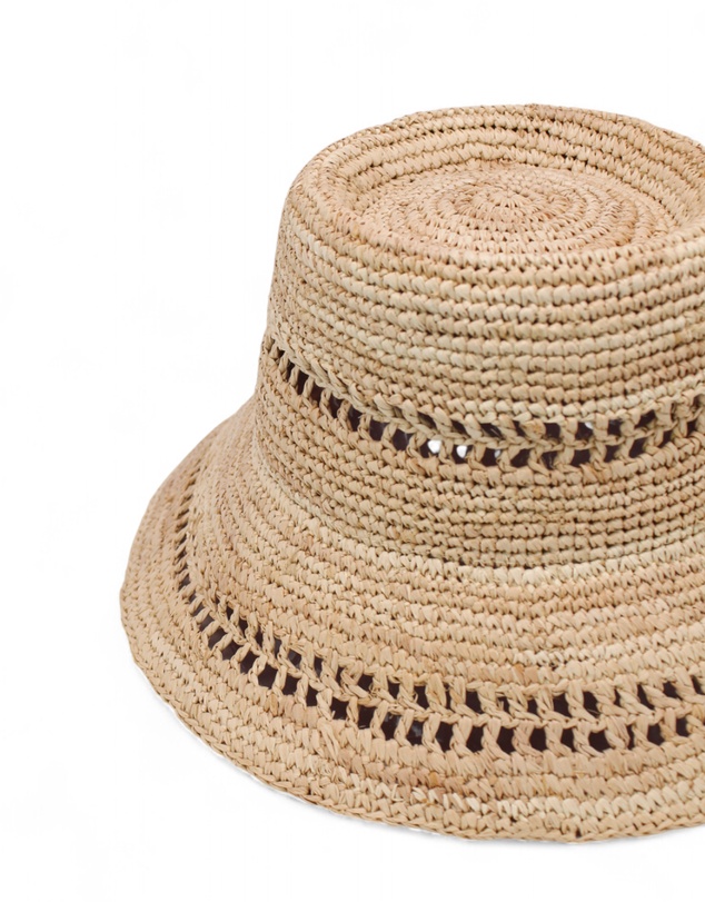 Morgan & Taylor - Naia Crochet Bucket Hat in Natural