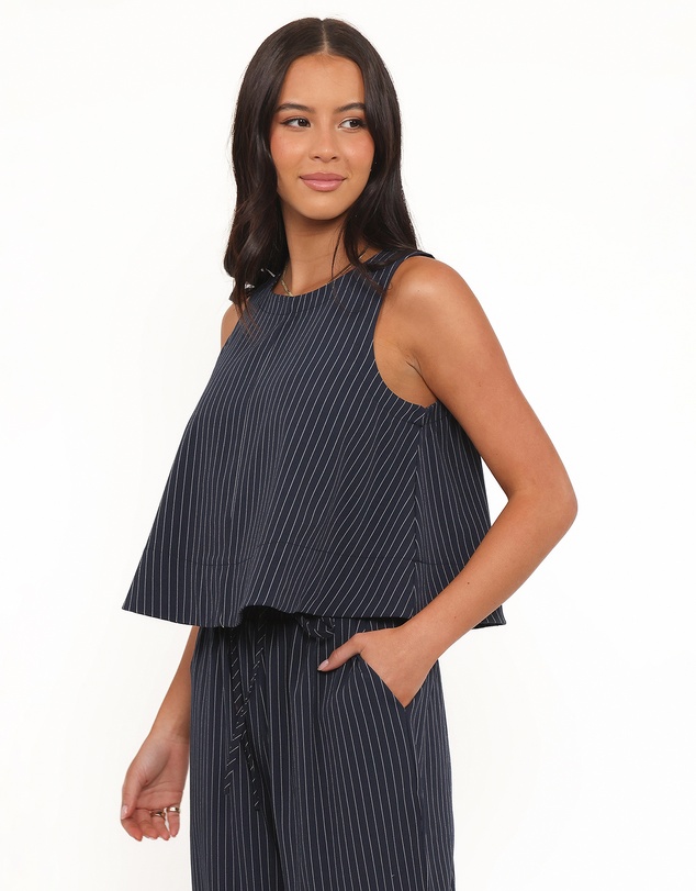 Petal & Pup - Enda Top - Navy White Stripe